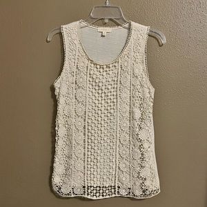 Adiva size small lace crochet overlay tank top